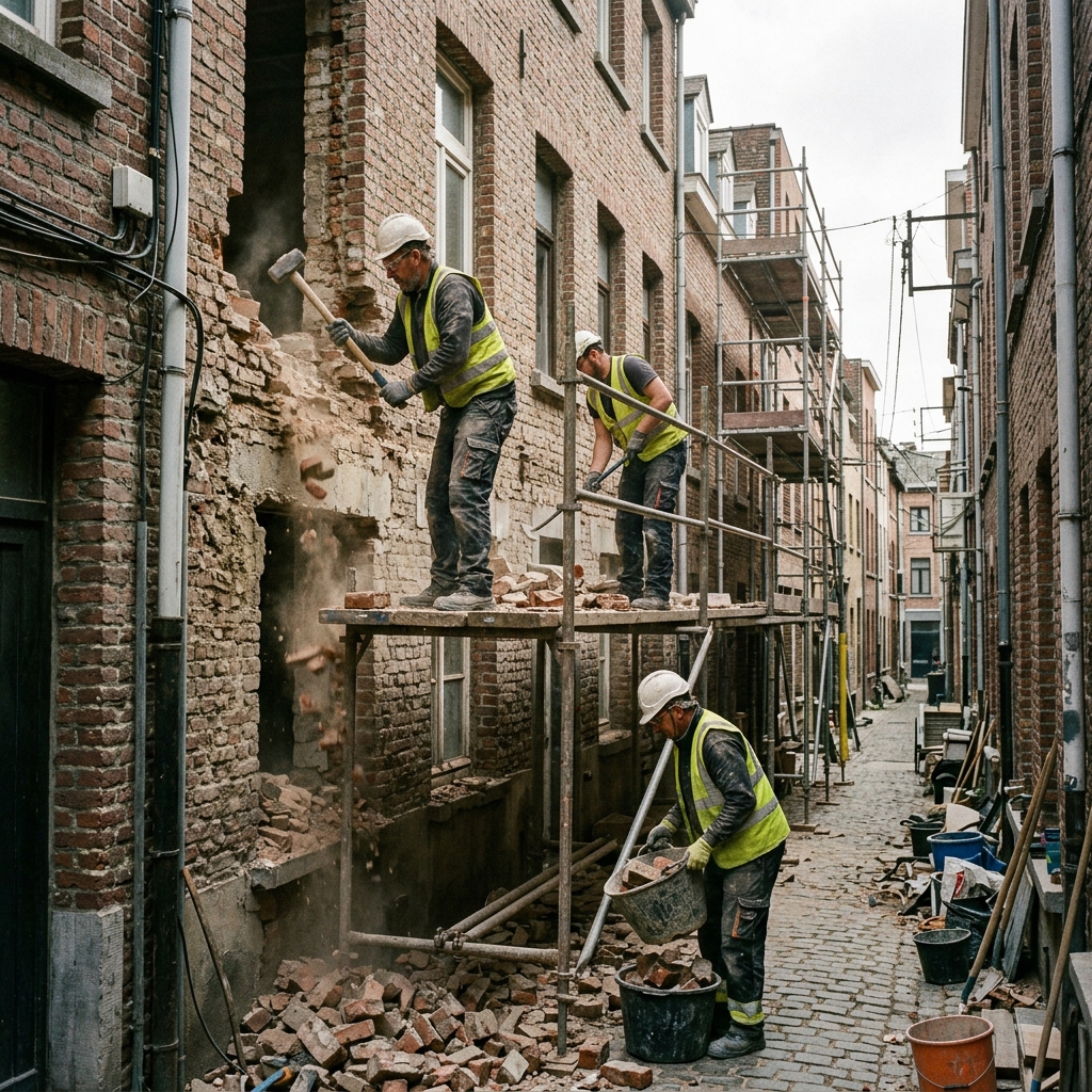 Building Dismantling on excavation site